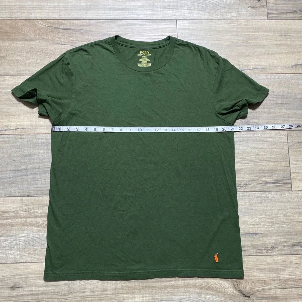 Polo Ralph Lauren‎ Mens Crew Neck Short Sleeve Shirt Large Green Orange Pony
